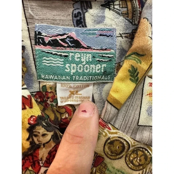 Reyn Spooner Men's 100% Cotton Short Sleeve Button Down Hawaiian Shirt Size XL - Picture 6 of 9